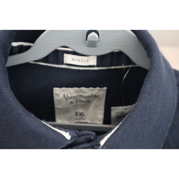 Abercrombie & Fitch 121-224-0485-023 Men's Sz 2XL Navy Blue Muscle Polo Shirt - Picture 3 of 10